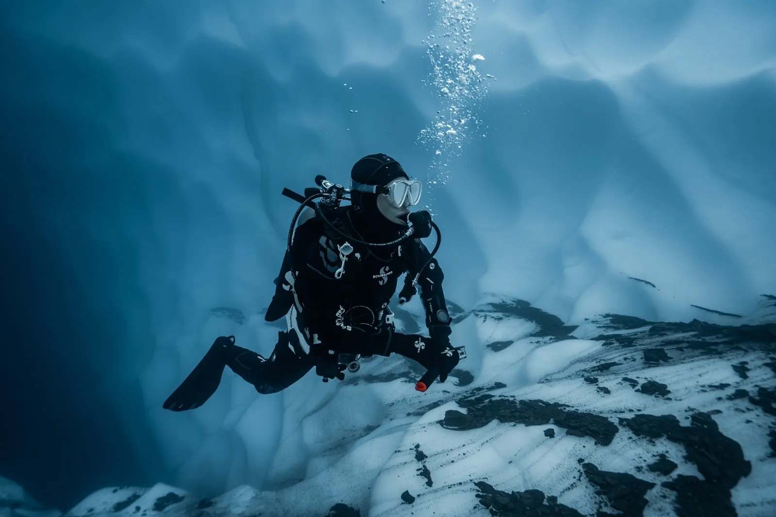 Alaskan Glacier Diving in Freezing Alpine Waters